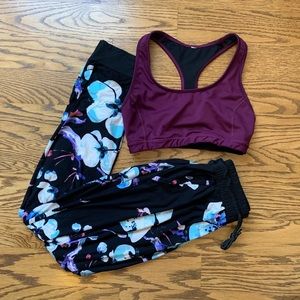 Black Floral Print Jogger